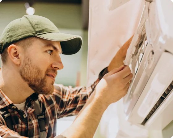 Professional HVAC Technician at Work